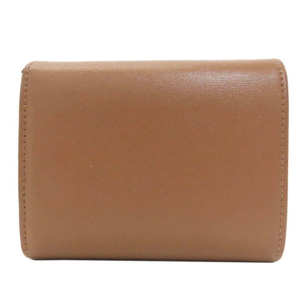 Celine fold Macadam fold Bi Wallet Leather Wallet Tri Brown